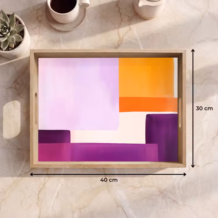 Dienblad - Vlakken - Abstract - Rechthoekig - Oranje — 9