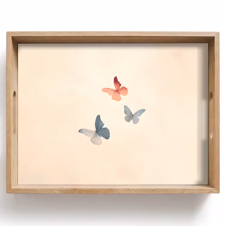 Dienblad - Vlinders - Minimalistisch - Roze — 1