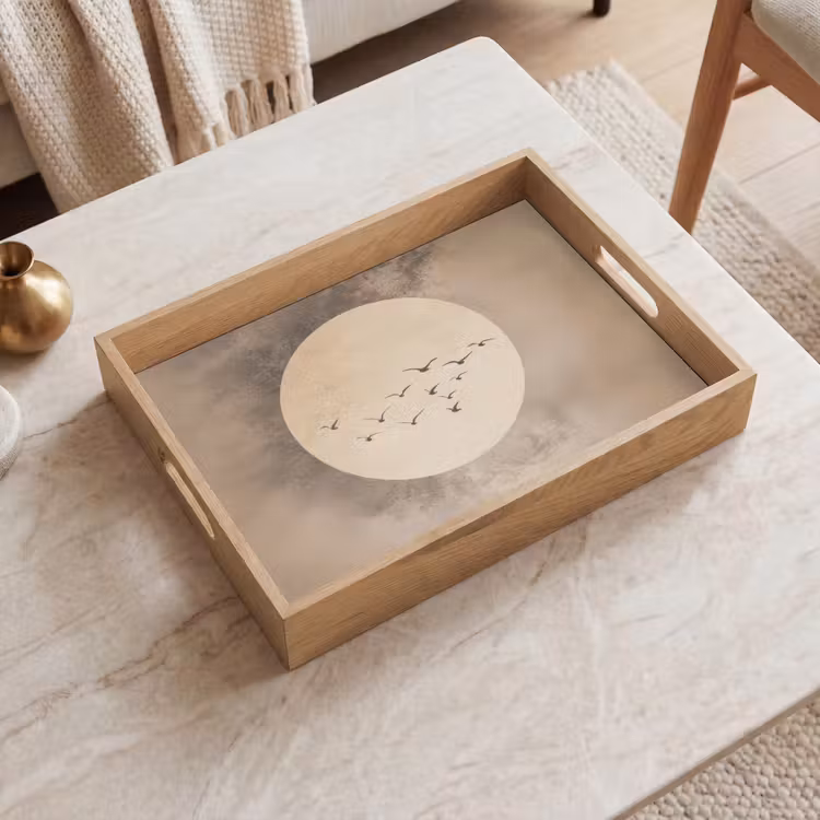 Dienblad - Vogel - Beige - Japandi — 2