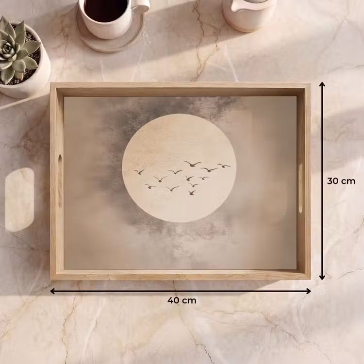 Dienblad - Vogel - Beige - Japandi — 9