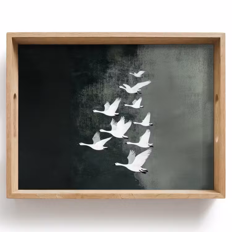 Dienblad - Vogel - Japandi - Groen — 1