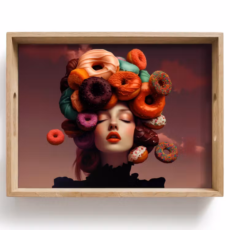 Dienblad - Vrouw - Donuts - Kleurrijk — 1