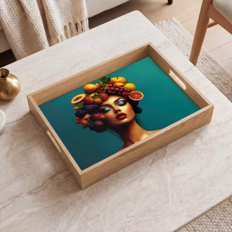Dienblad - Vrouw - Hoodtooi - Tropisch - Fruit - Druiven — 2