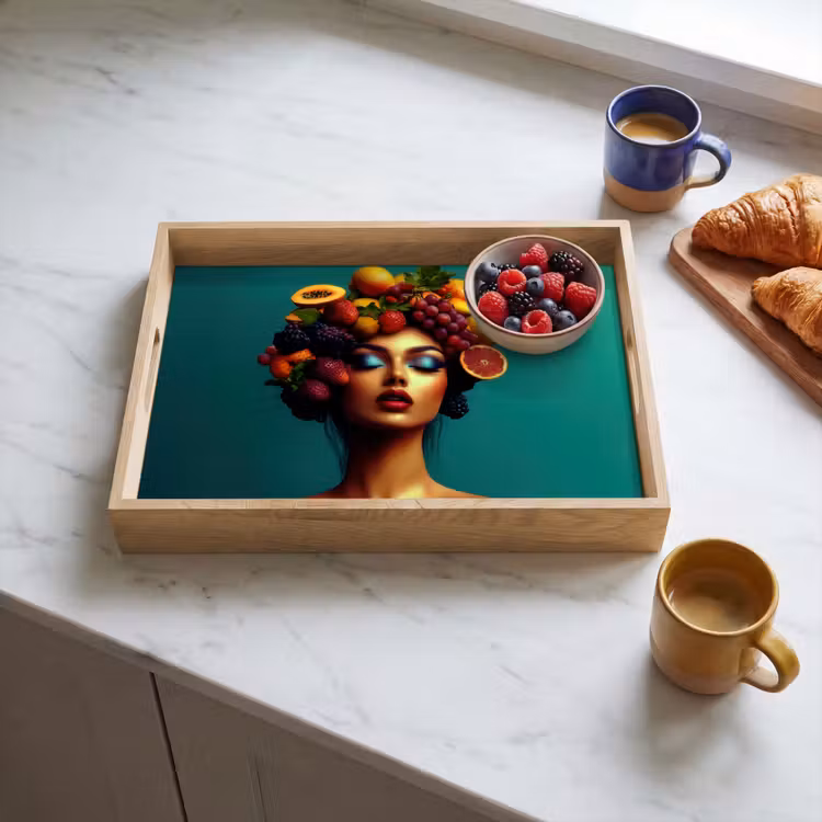 Dienblad - Vrouw - Hoodtooi - Tropisch - Fruit - Druiven — 4