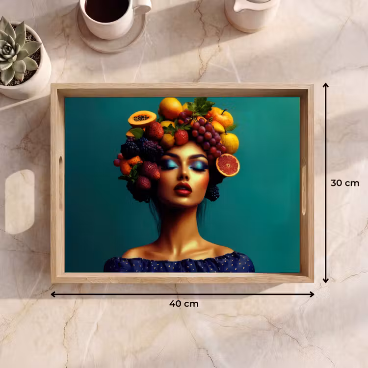 Dienblad - Vrouw - Hoodtooi - Tropisch - Fruit - Druiven — 9