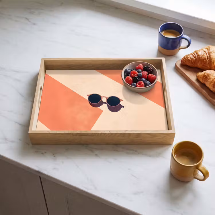 Dienblad - Zonnebril - Schaduw - Oranje - Minimalistisch — 4