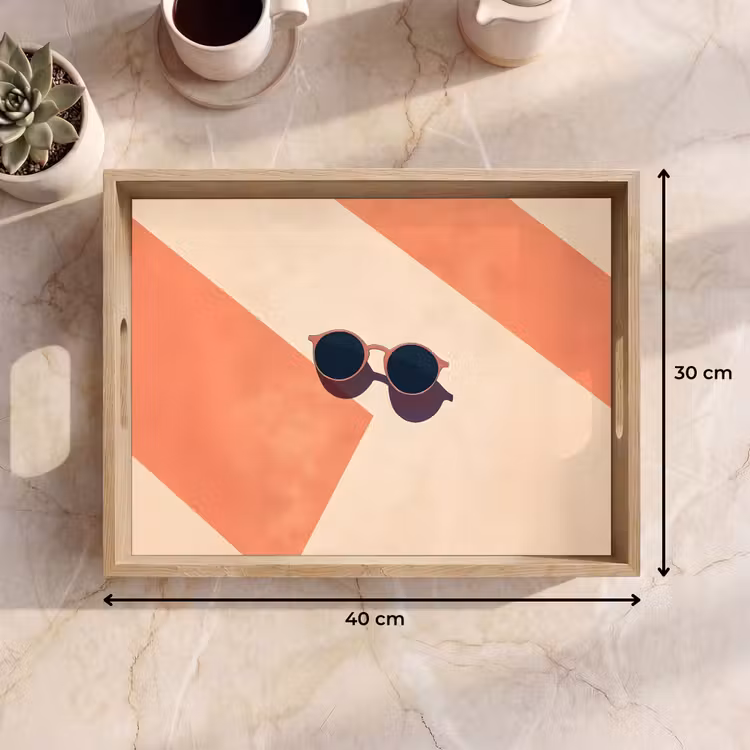 Dienblad - Zonnebril - Schaduw - Oranje - Minimalistisch — 9