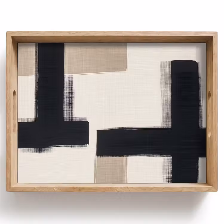 Dienblad - Zwart - Abstract - Japandi — 1