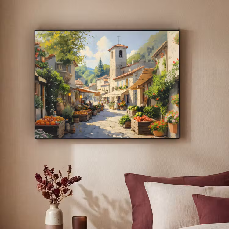 Art Frame - Dorp - Zon - Kraampjes - Huizen — 2
