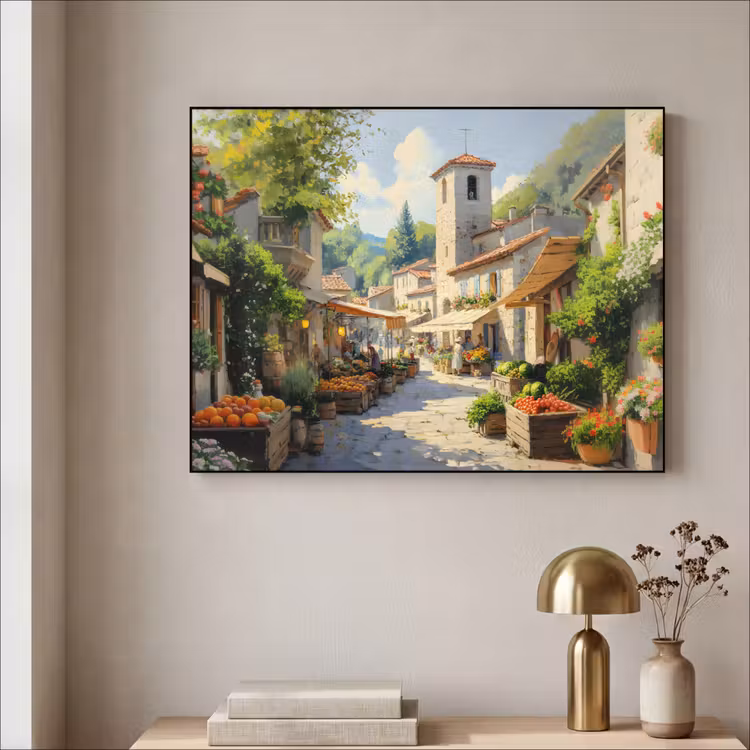 Art Frame - Dorp - Zon - Kraampjes - Huizen — 3