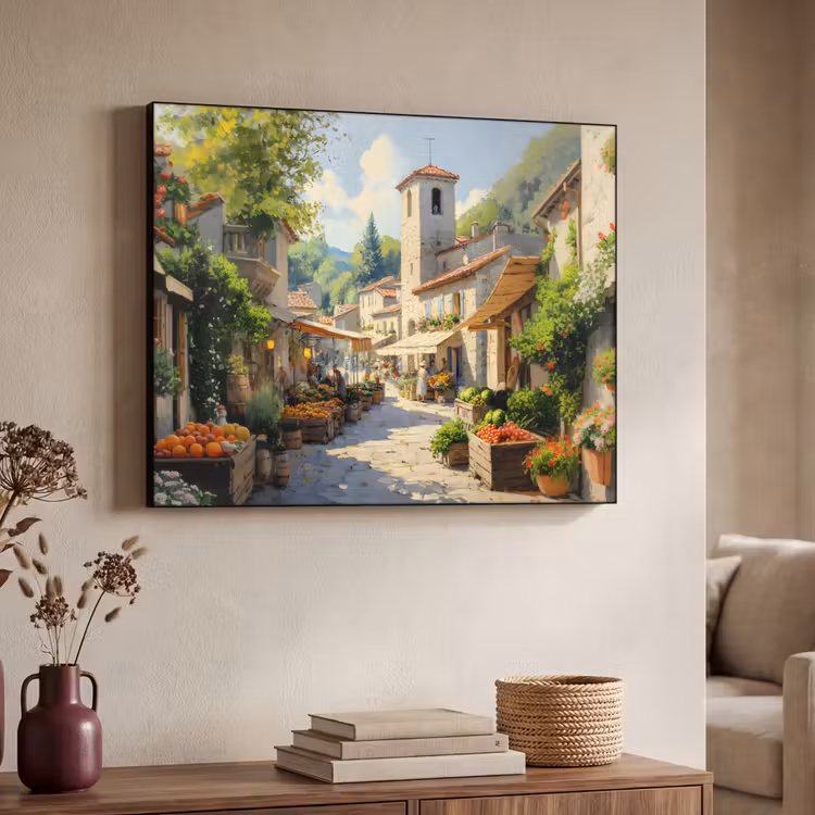 Art Frame - Dorp - Zon - Kraampjes - Huizen — 4