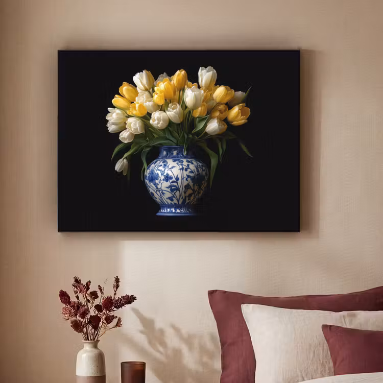 Art Frame - Geel - Tulpen - Vaas - Bloemen — 2