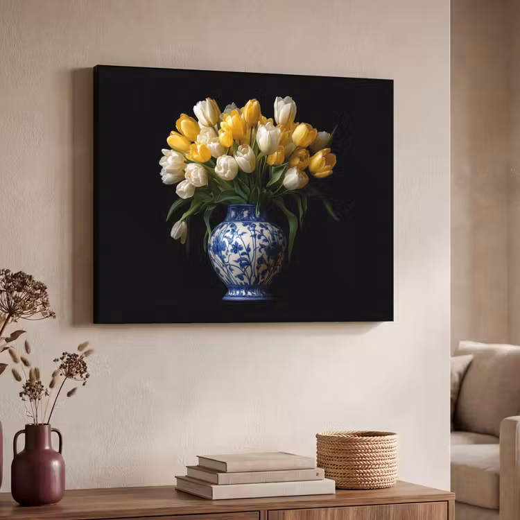 Art Frame - Geel - Tulpen - Vaas - Bloemen — 4