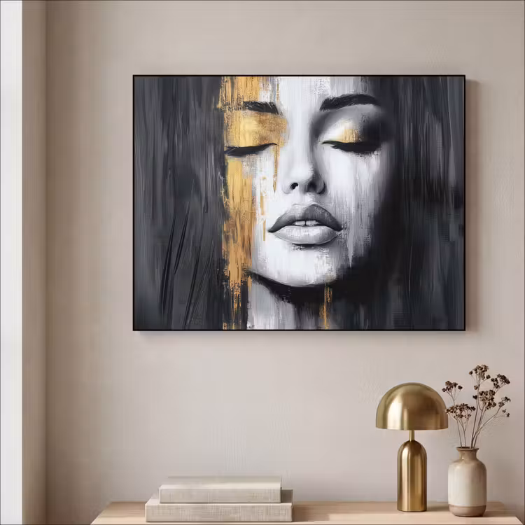 Art Frame - Gezicht - Vrouw - Penseelstreken - Abstract — 3
