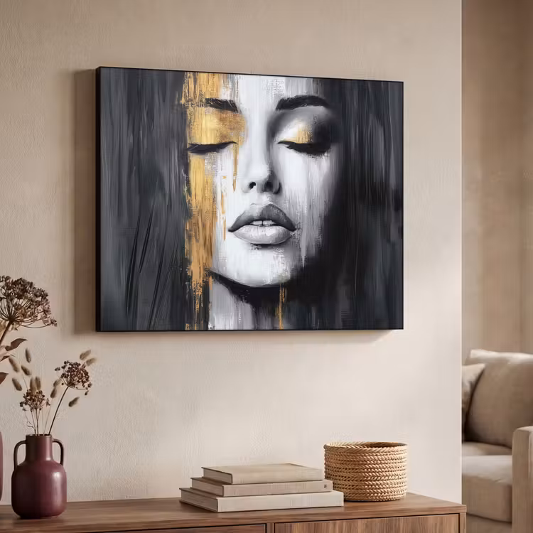 Art Frame - Gezicht - Vrouw - Penseelstreken - Abstract — 4