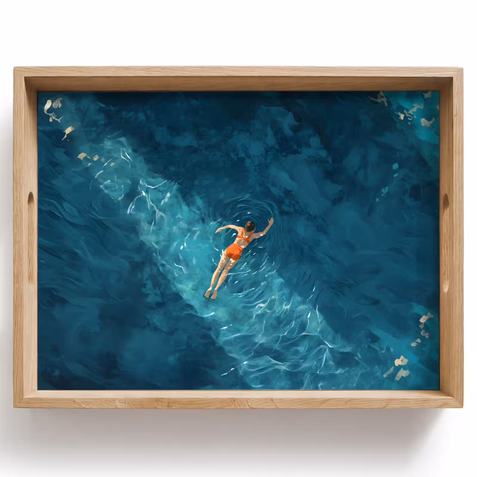 Dienblad - Vrouw - Water - Bikini - Oranje — 1