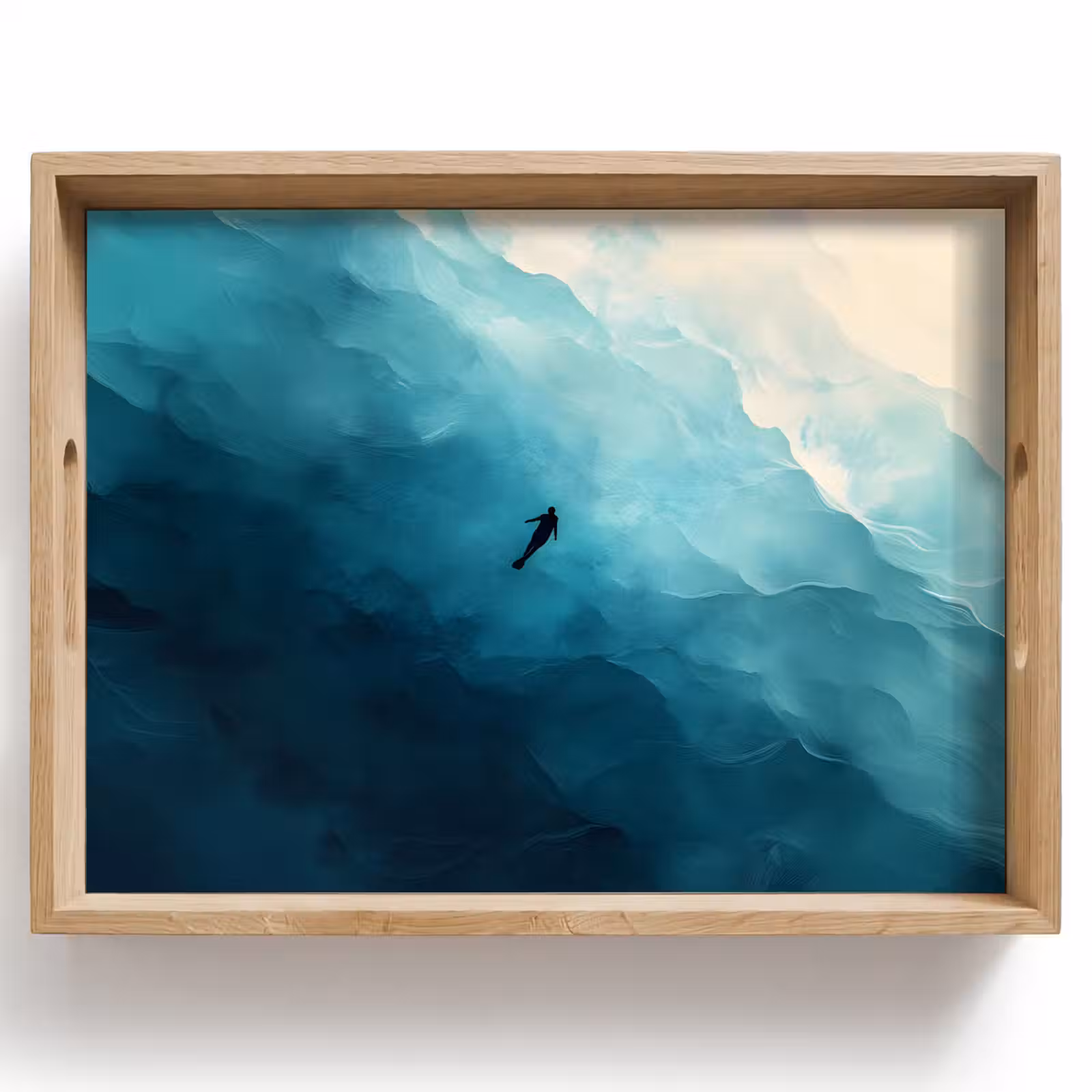 Dienblad - Zee - Silhouet - Abstract - Blauw — 1
