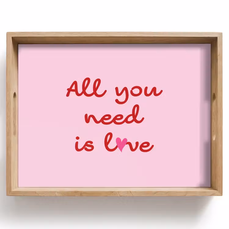 Dienblad - Tekst - Roze - Love - Hart — 1