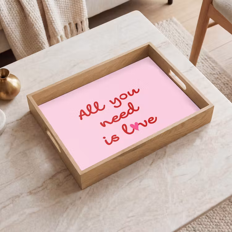 Dienblad - Tekst - Roze - Love - Hart — 2