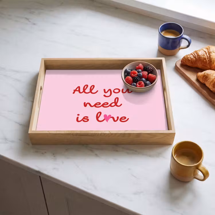 Dienblad - Tekst - Roze - Love - Hart — 4