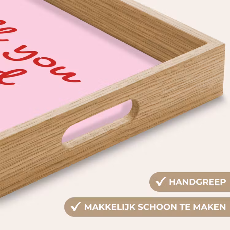Dienblad - Tekst - Roze - Love - Hart — 5
