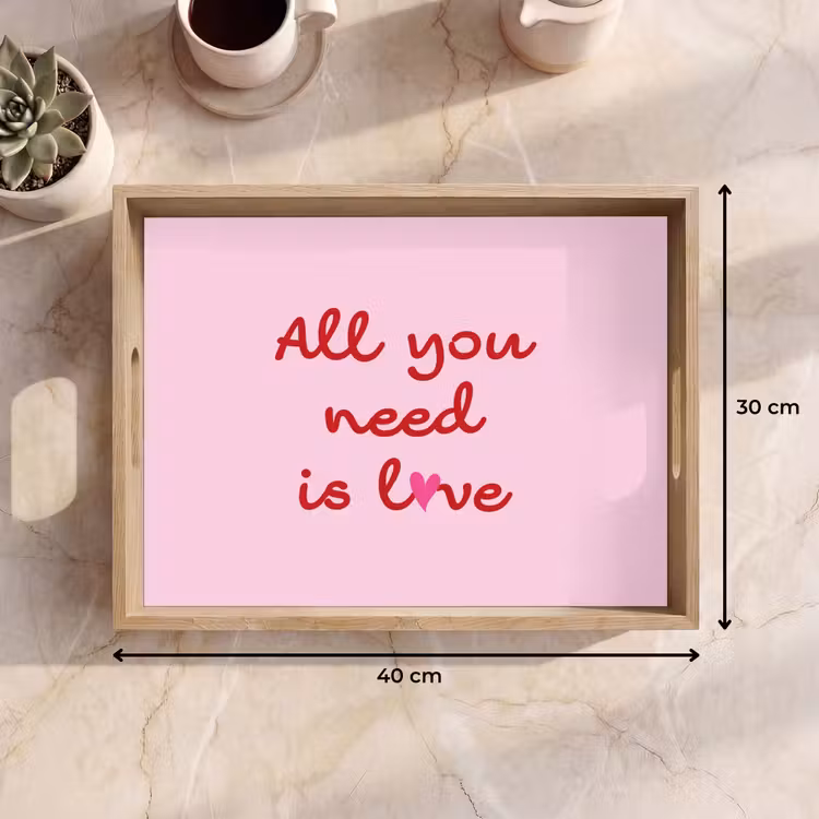 Dienblad - Tekst - Roze - Love - Hart — 9