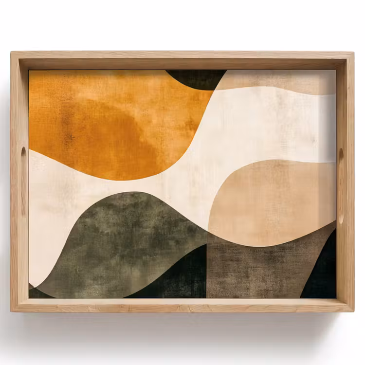 Dienblad - Vormen - Okergeel - Abstract — 1