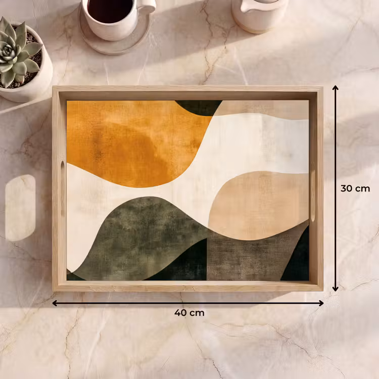Dienblad - Vormen - Okergeel - Abstract — 9