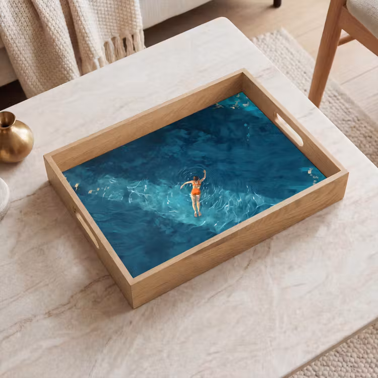 Dienblad - Vrouw - Water - Bikini - Oranje — 2