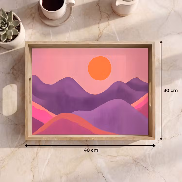 Dienblad - Zon - Heuvels - Paars - Abstract — 9