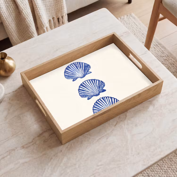 Dienblad - Schelpen - Blauw - Patroon — 2