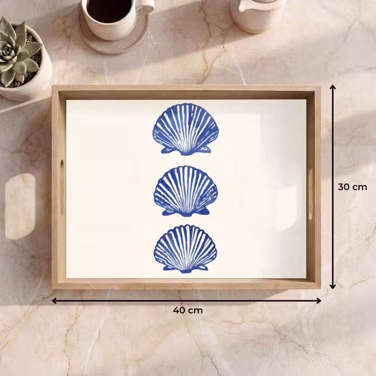 Dienblad - Schelpen - Blauw - Patroon — 9
