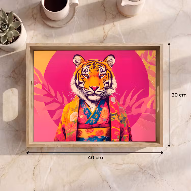 Dienblad - Tijger - Kimono - Planten - Roze — 9