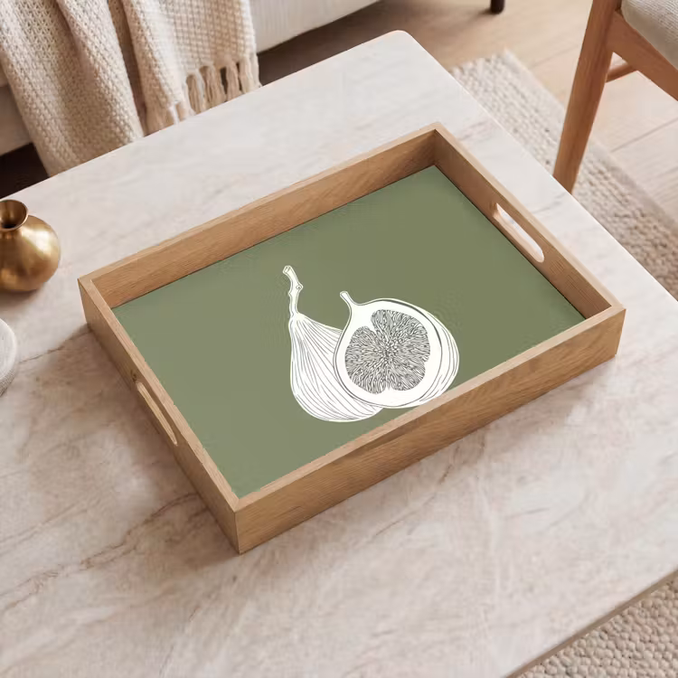 Dienblad - Vijgen - Minimalistisch - Getekend - Mosgroen — 2