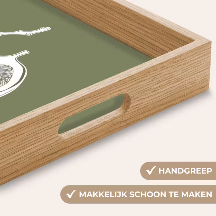 Dienblad - Vijgen - Minimalistisch - Getekend - Mosgroen — 5
