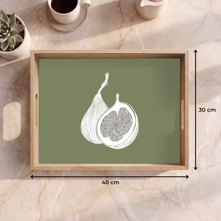 Dienblad - Vijgen - Minimalistisch - Getekend - Mosgroen — 9
