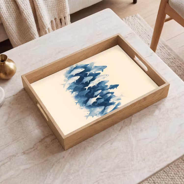 Dienblad - Vissen - Minimalistisch - Blauw — 2