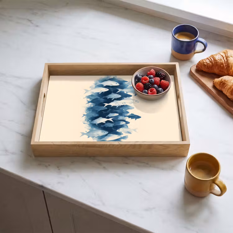 Dienblad - Vissen - Minimalistisch - Blauw — 4