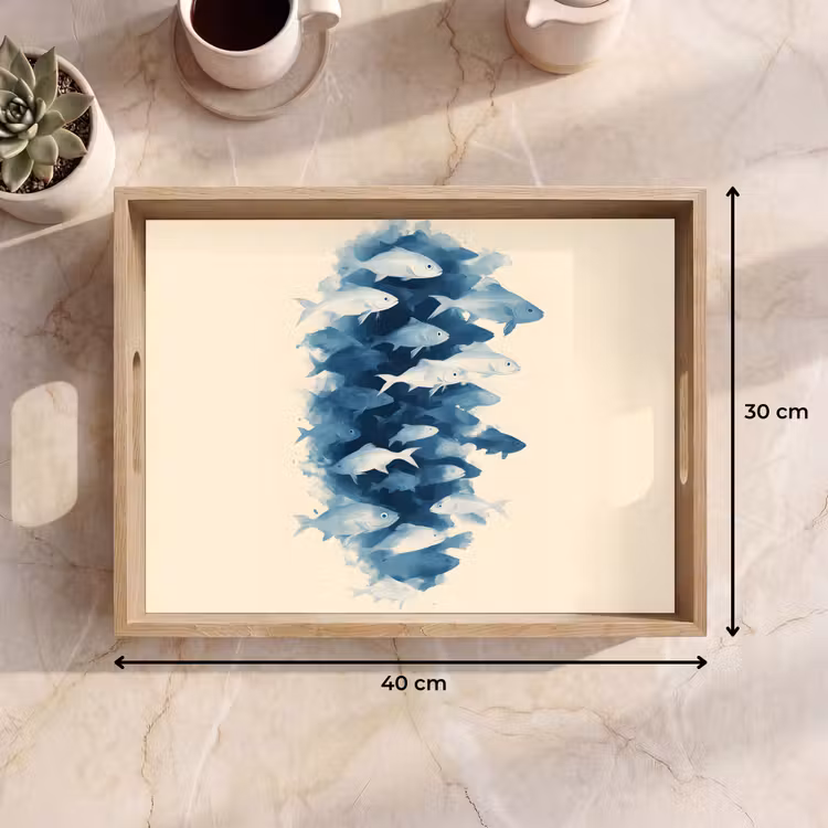 Dienblad - Vissen - Minimalistisch - Blauw — 9