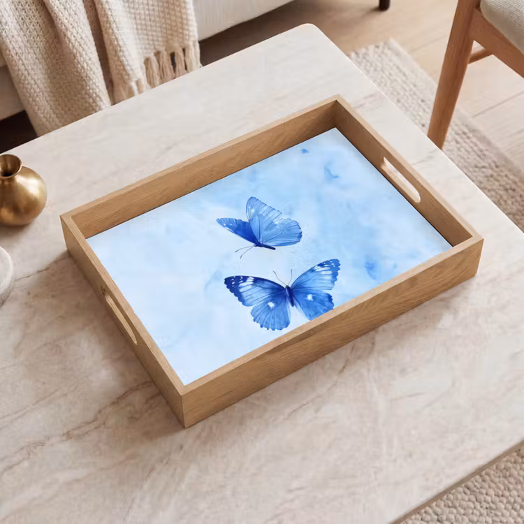 Dienblad - Vlinders - Sierlijk - Blauw — 2