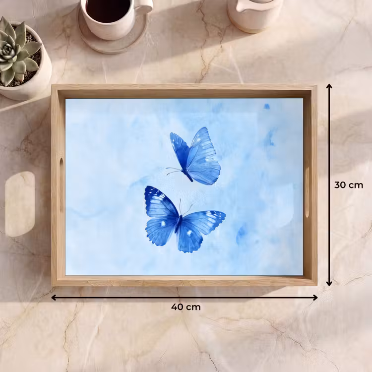 Dienblad - Vlinders - Sierlijk - Blauw — 9
