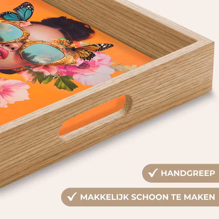 Dienblad - Vlinders - Vrouw - Zonnebril - Kleurrijk — 5
