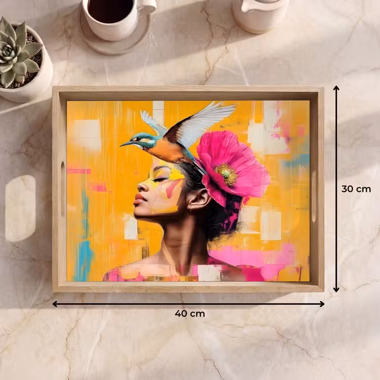 Dienblad - Vogel - Vrouw - Abstract - Bloem — 9