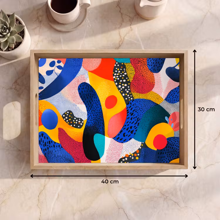 Dienblad - Vormen - Abstract - Stippels - Blauw — 9