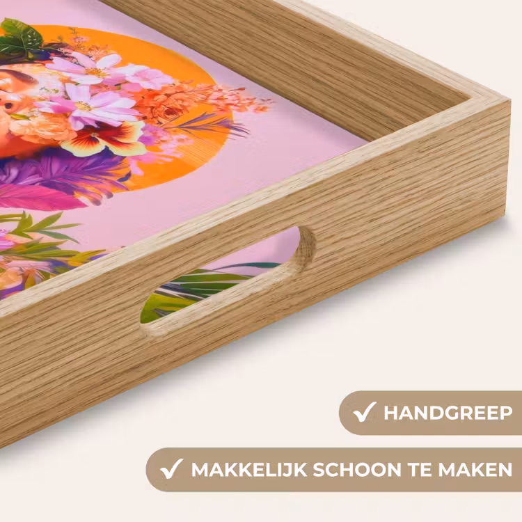 Dienblad - Vrouw - Abstract - Cirkel - Bloemen — 5