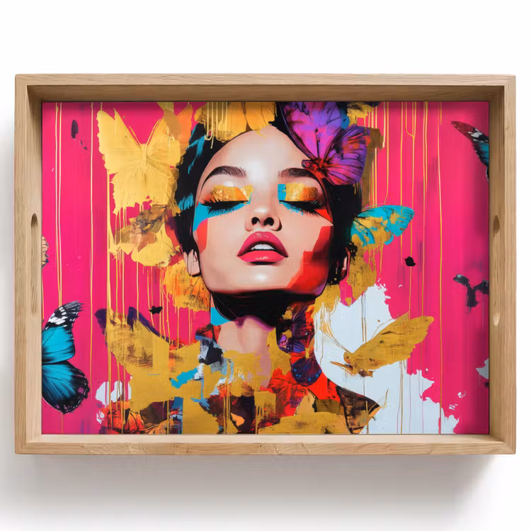 Dienblad - Vrouw - Abstract - Kleurrijk — 1