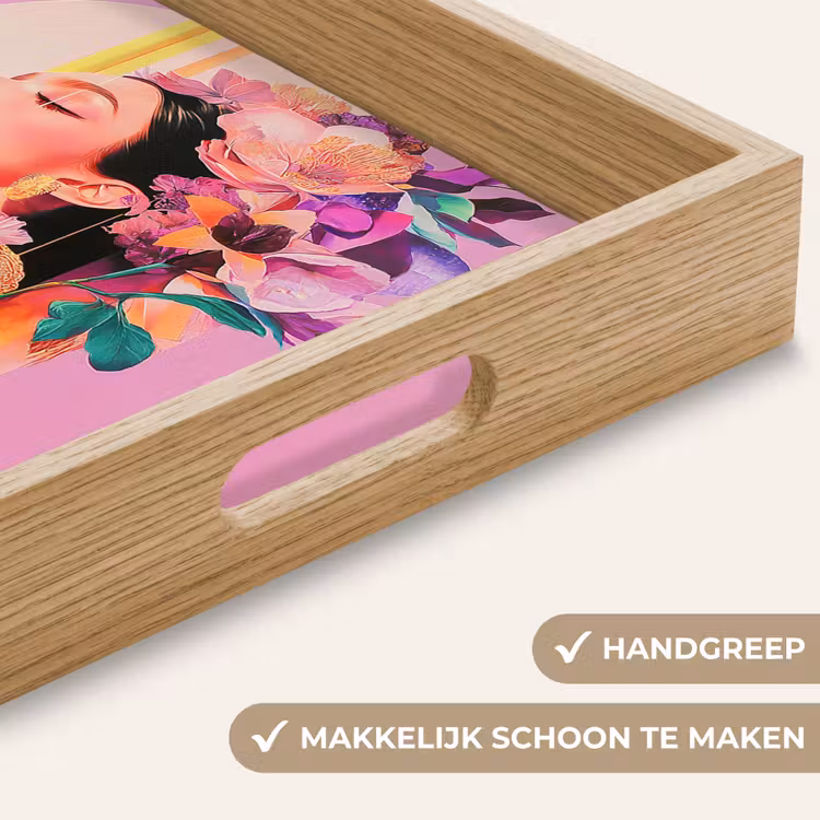 Dienblad - Vrouw - Bloemen - Paars - Abstract — 5
