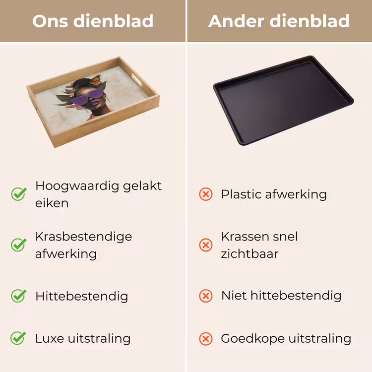 Dienblad - Vrouw - Zonnebril - Vlinder - Bloemen — 3