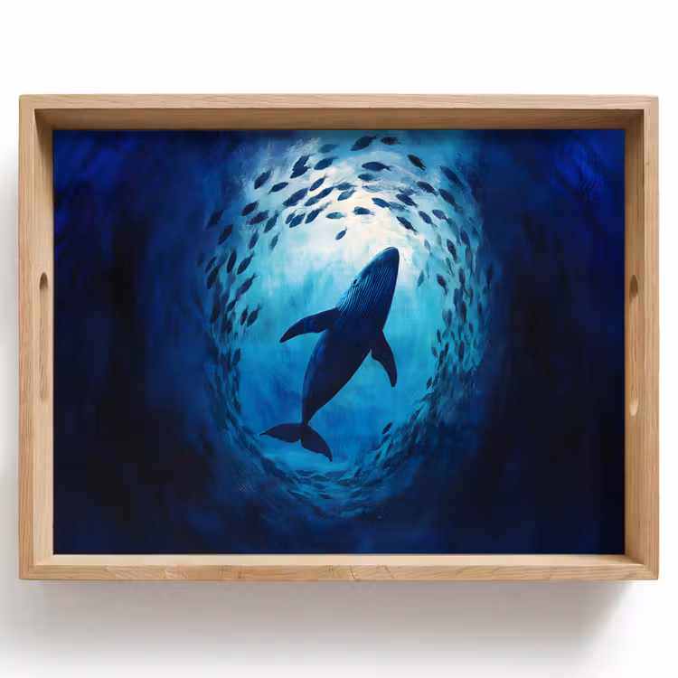 Dienblad - Walvis - Vissen - Donkerblauw — 1