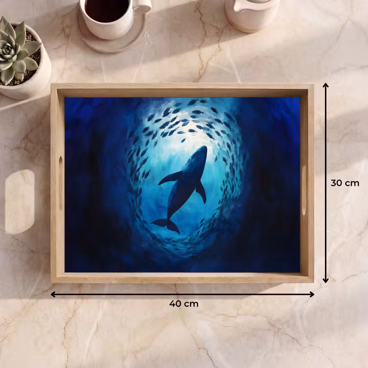Dienblad - Walvis - Vissen - Donkerblauw — 9